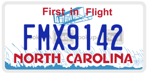 FMX9142 license plate in North Carolina