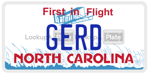 GERD  license plate in NC
