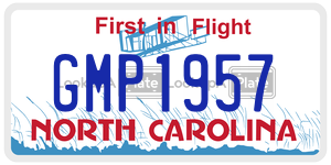 GMP1957  license plate in NC
