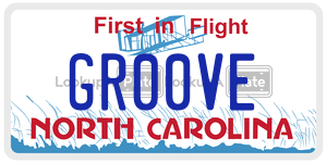 GR00VE  license plate in NC
