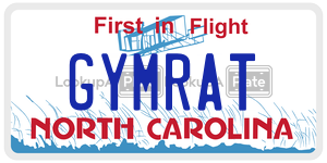 GYMRAT license plate in North Carolina