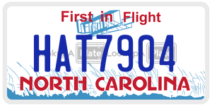 HAT7904 license plate in North Carolina
