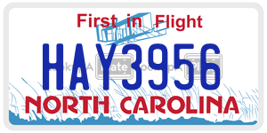 HAY3956  license plate in NC
