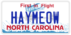 HAYME0W  license plate in NC