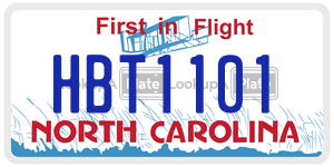 HBT1101  license plate in NC
