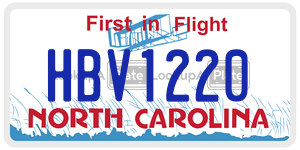 HBV1220  license plate in NC