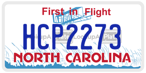 HCP2273 license plate in North Carolina