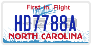 HD7788A  license plate in NC