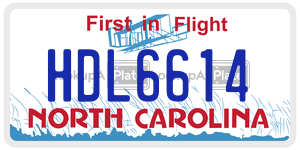 HDL6614 license plate in North Carolina