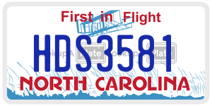 HDS3581  license plate in NC