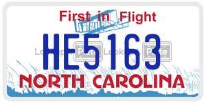 HE5163  license plate in NC