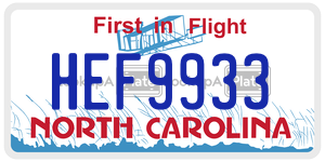 HEF9933  license plate in NC