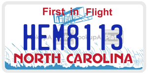 HEM8113 license plate in North Carolina