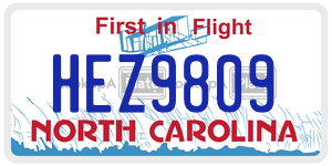 HEZ9809 license plate in North Carolina
