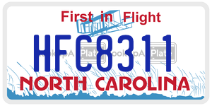 HFC8311 license plate in North Carolina