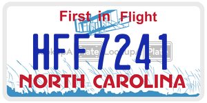 HFF7241 license plate in North Carolina
