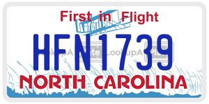 HFN1739  license plate in NC