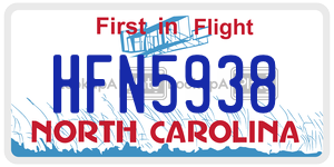 HFN5938  license plate in NC