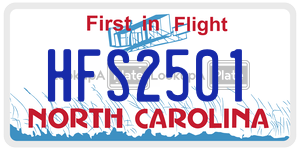 HFS2501 license plate in North Carolina