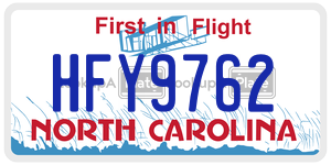 HFY9762 license plate in North Carolina