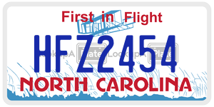 HFZ2454  license plate in NC