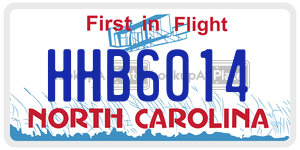 HHB6014  license plate in NC