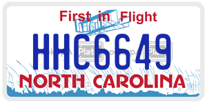 HHC6649  license plate in NC