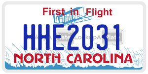 HHE2031  license plate in NC