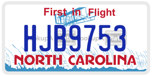 HJB9753 license plate in North Carolina