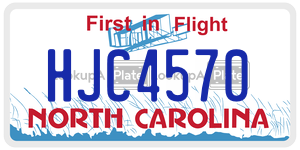 HJC4570  license plate in NC