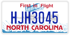 HJH3045  license plate in NC