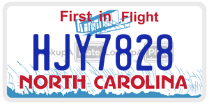 HJY7828 license plate in North Carolina