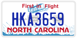 HKA3659 license plate in North Carolina