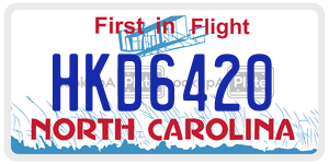 HKD6420  license plate in NC