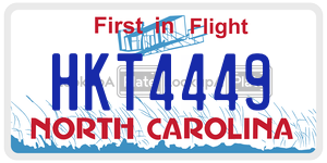 HKT4449  license plate in NC