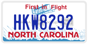 HKW8292  license plate in NC