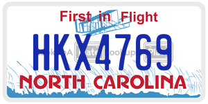 HKX4769  license plate in NC