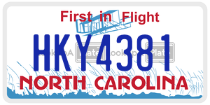 HKY4381  license plate in NC