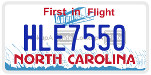 HLE7550 license plate in North Carolina