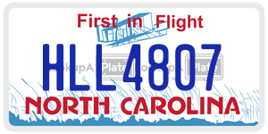 HLL4807 license plate in North Carolina