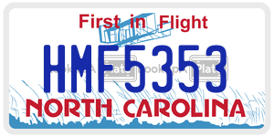 HMF5353  license plate in NC