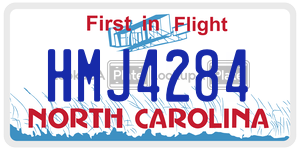 HMJ4284  license plate in NC