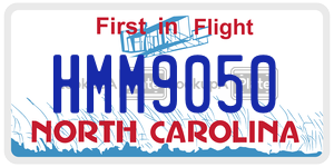 HMM9050  license plate in NC