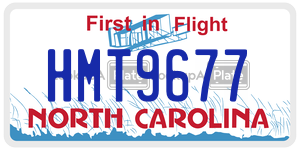 HMT9677 license plate in North Carolina