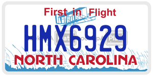 HMX6929  license plate in NC