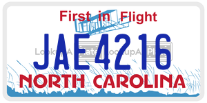 JAE4216 license plate in North Carolina