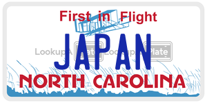 JAPAN license plate in North Carolina