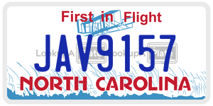 JAV9157 license plate in North Carolina