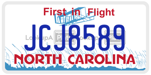 JCJ8589 license plate in North Carolina