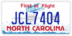 JCL7404  license plate in NC